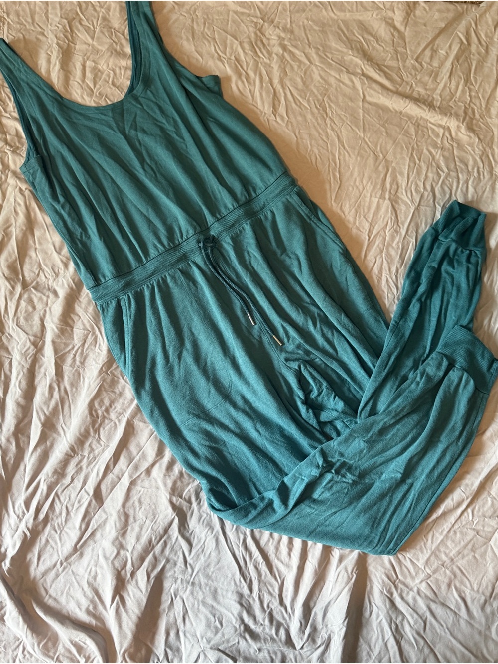 Athleta Teal Scoop-Neck Sleeveless Jumpsuit